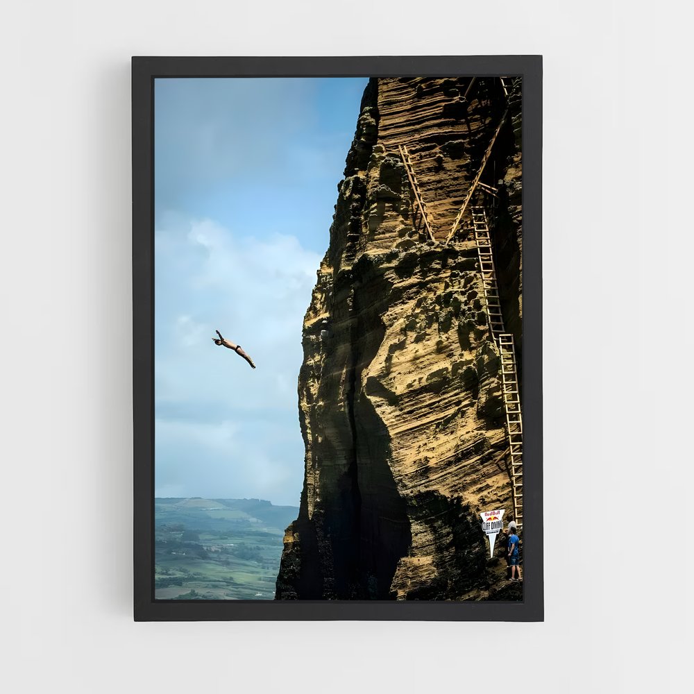 Poster Plongée Éclair – affiche Plongeon de falaise (vue 2)